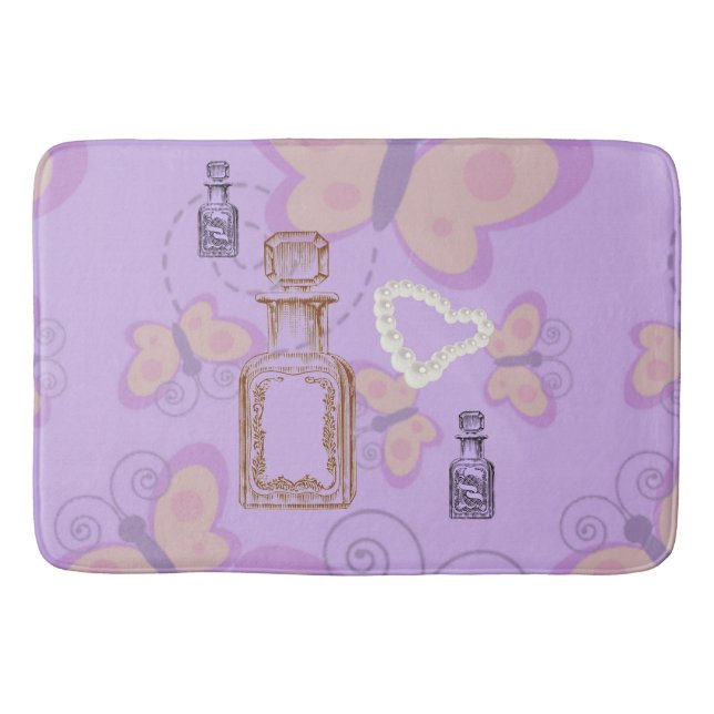 Alfombrilla De Baño Mariposas Apothecary&Pearl Hearts Large Bath Mat (Anverso)