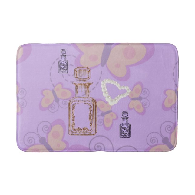 Alfombrilla De Baño Mariposas Apothecary&Pearl Hearts MediumBath Mat (Anverso)
