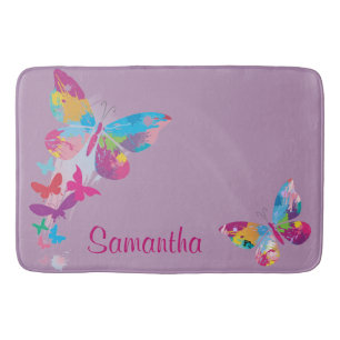 Alfombrilla De Baño Mariposas Coloridas Diseñan Mat Bath
