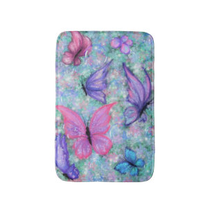 Alfombrilla De Baño Mariposas coloridas volando - Alegría