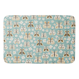 Alfombrilla De Baño Mariposas de arte popular retro