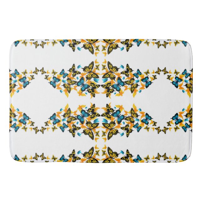 Alfombrilla De Baño Mariposas de estilos clásicos (Anverso)