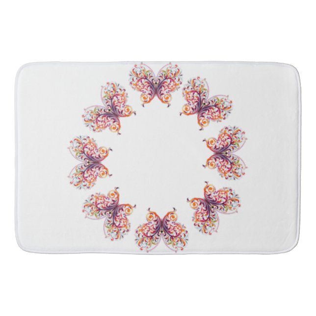 Alfombrilla De Baño Mariposas de estilos clásicos (Anverso)