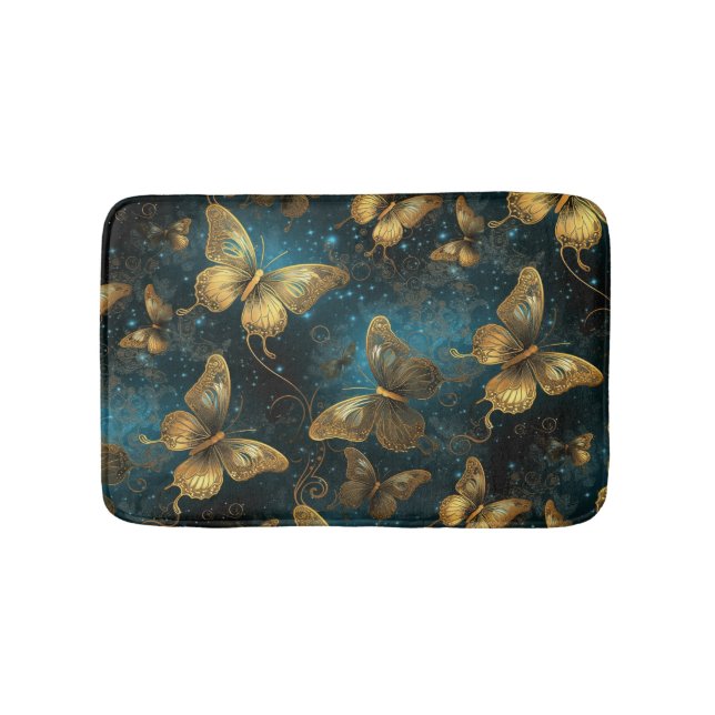 Alfombrilla De Baño Mariposas doradas Bath Mat (Anverso)