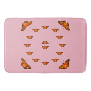 Alfombrilla De Baño Mariposas en la estera de baño rosada