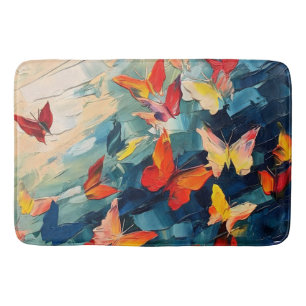 Alfombrilla De Baño Mariposas en Movimiento – Vuelo Abstracto Expresiv