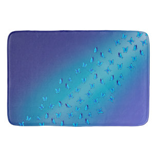 Alfombrilla De Baño Mariposas encantadas Doble Azul