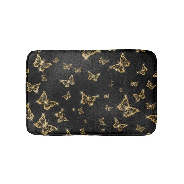 Alfombrilla De Baño Mariposas Glam Glam Gold Sparkle (Anverso)