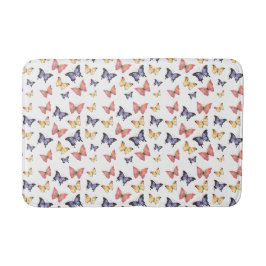 Alfombrilla De Baño Mariposas Rosa Púrpura