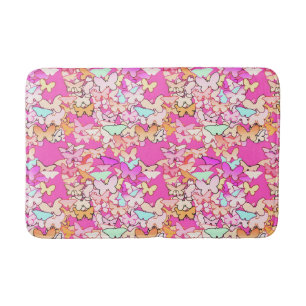 Alfombrilla De Baño Mariposas, rosadas múltiples y profundas