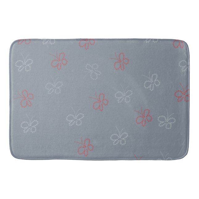 Alfombrilla De Baño Mariposas Stars Sage Dusty Blue (Anverso)