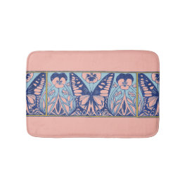 Alfombrilla De Baño Mariposas y Pansitas de Art Nouveau antiguas