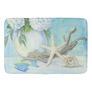 Alfombrilla De Baño Marisma de conchas con flor de vidrio marino