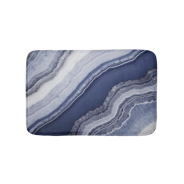 Alfombrilla De Baño Mármol azul blanco agitar (Anverso)