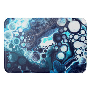 Alfombrilla De Baño Mármol azul oscuro arte de fluidos digitales