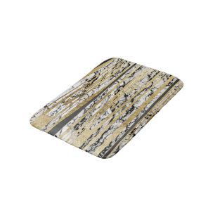 Alfombrilla De Baño Mármol blanco negro moderno con las falsas rayas