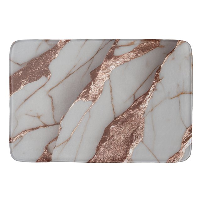 Alfombrilla De Baño Mármol de brillo de cobre de moda (Anverso)