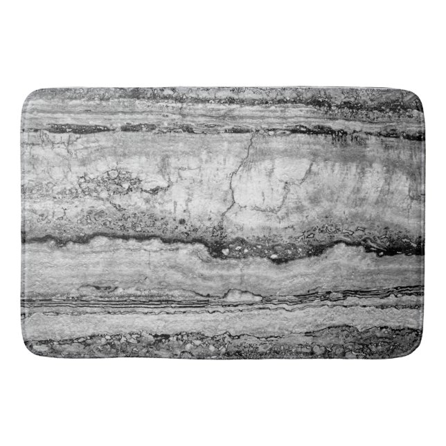 Alfombrilla De Baño Mármol de granito gris | patrón de piedra abstract (Anverso)