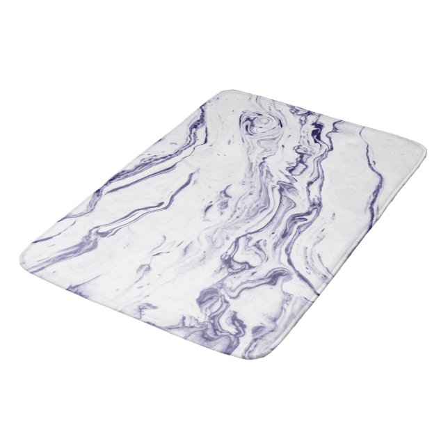 Alfombrilla De Baño Mármol de los azules marinos (Angular)