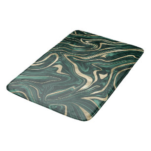 Alfombrilla De Baño Mármol de oro negro verde esmeralda #1 #decoraci