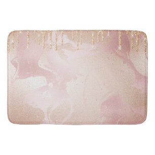 Alfombrilla De Baño Mármol de Rubor Rosegold con gotitas de oro Purpur