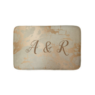 Alfombrilla De Baño Mármol elegante del oro del vintage