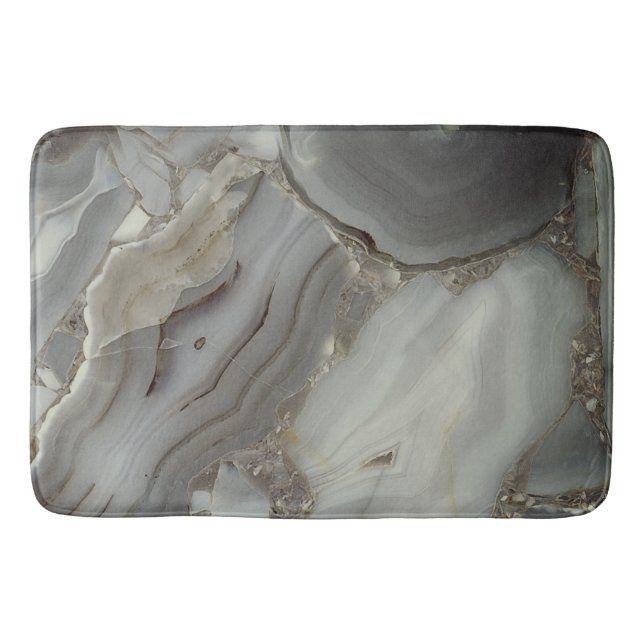 Alfombrilla De Baño Mármol gris con veta dorada (Anverso)