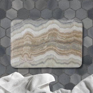 Alfombrilla De Baño mármol gris marrón escandinavo minimalista