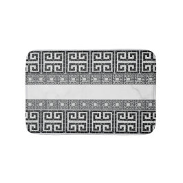 Alfombrilla De Baño Mármol negro de mosaico roto griego