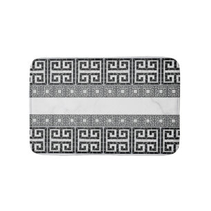 Alfombrilla De Baño Mármol negro de mosaico roto griego