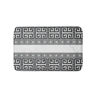 Alfombrilla De Baño Mármol negro de mosaico roto griego