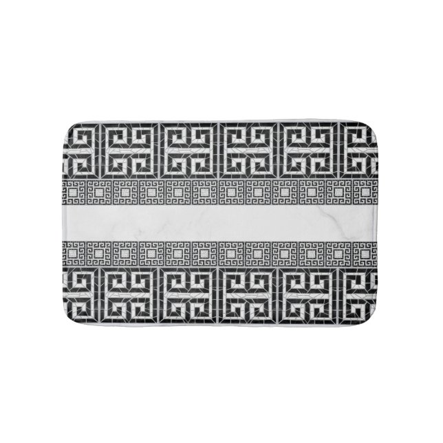 Alfombrilla De Baño Mármol negro de mosaico roto griego (Anverso)
