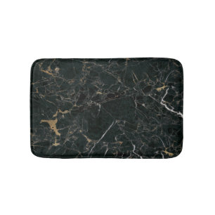 Alfombrilla De Baño Mármol Negro Elegante: Fondo Texturizado