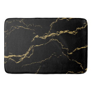 Alfombrilla De Baño Mármol negro y dorado agudo