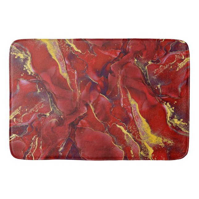 Alfombrilla De Baño Mármol Rojo (Anverso)