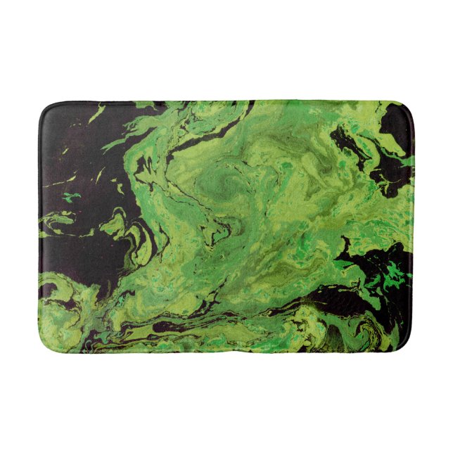 Alfombrilla De Baño Mármol verde negro (Anverso)