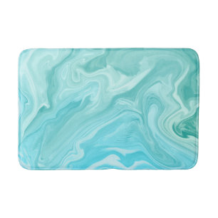 Alfombrilla De Baño Mármol verde y azul Girar brisa abstracta del océa