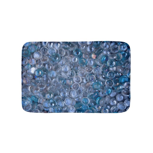 Alfombrilla De Baño Mármoles de vidrio azul y transparente reflectante (Anverso)