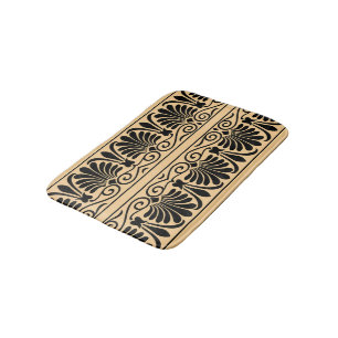 Alfombrilla De Baño Marrón del patrón árabe del Mediterráneo griego