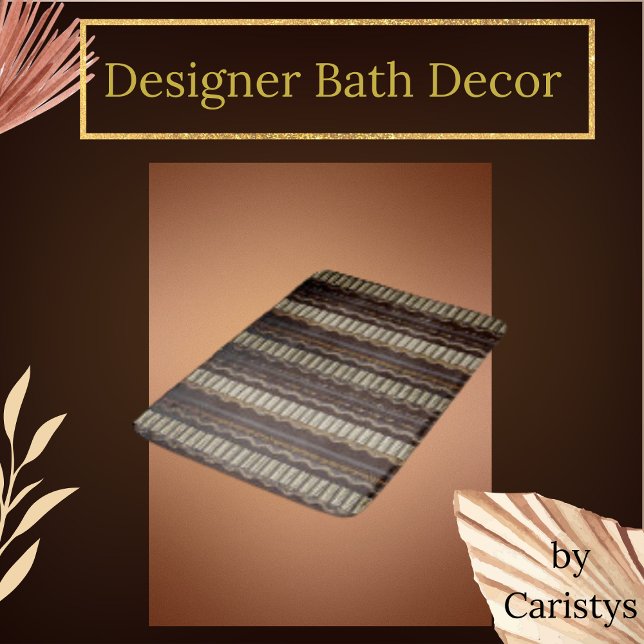Alfombrilla De Baño Marrón estampado, oro, crema (Subido por el creador)