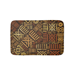 Alfombrilla De Baño Marrones africanos étnicos y oros #6 del modelo