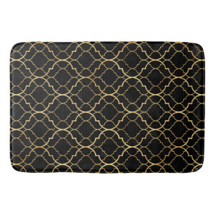 Alfombrilla De Baño Marroquí negro y oro