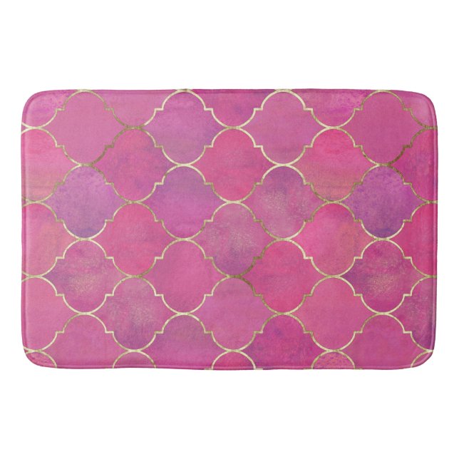Alfombrilla De Baño Marroquí rosa (Anverso)