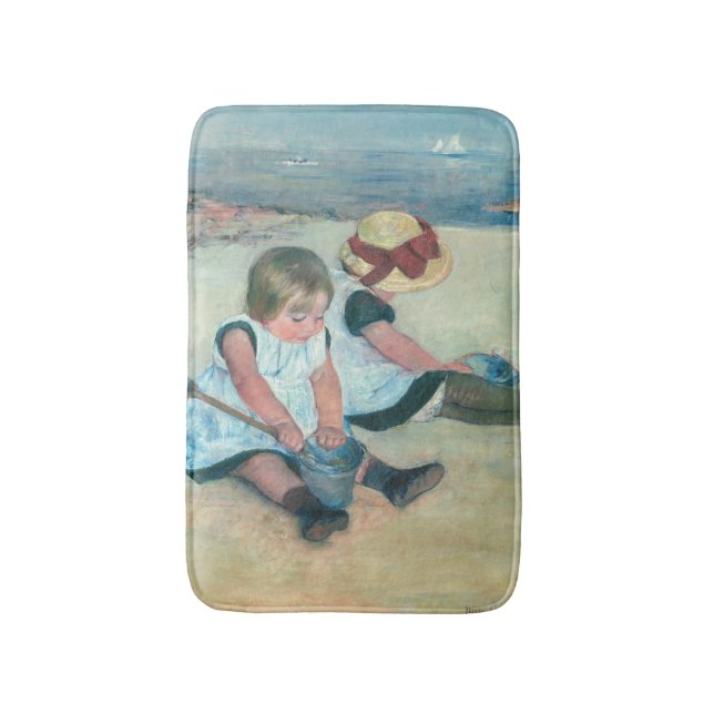 Alfombrilla De Baño Mary Cassatt - Niños jugando en la playa (Frente vertical)