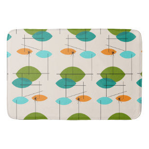 Alfombrilla De Baño Masa de baño de patrón móvil retro