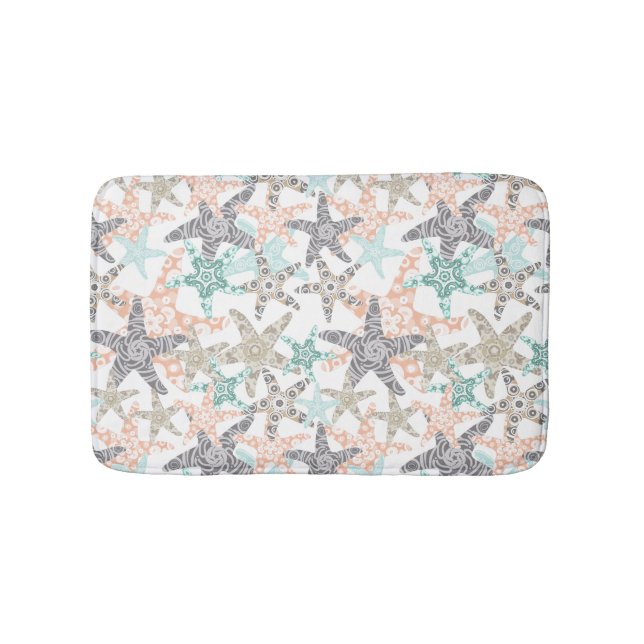 Alfombrilla De Baño Masa de baño de patrón sin foco Starfish (Anverso)