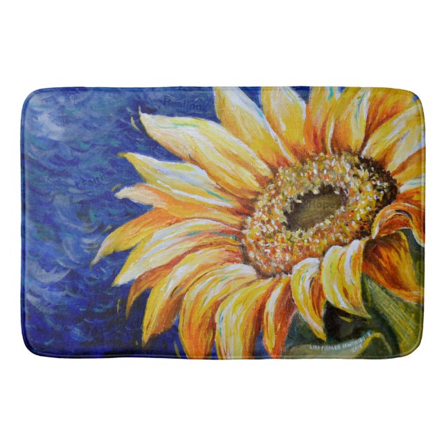 Alfombrilla De Baño Masa de baño grande de girasol motivador (Anverso)