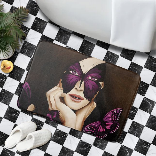 Alfombrilla De Baño Mascarada de mariposa morada (Subido por el creador)