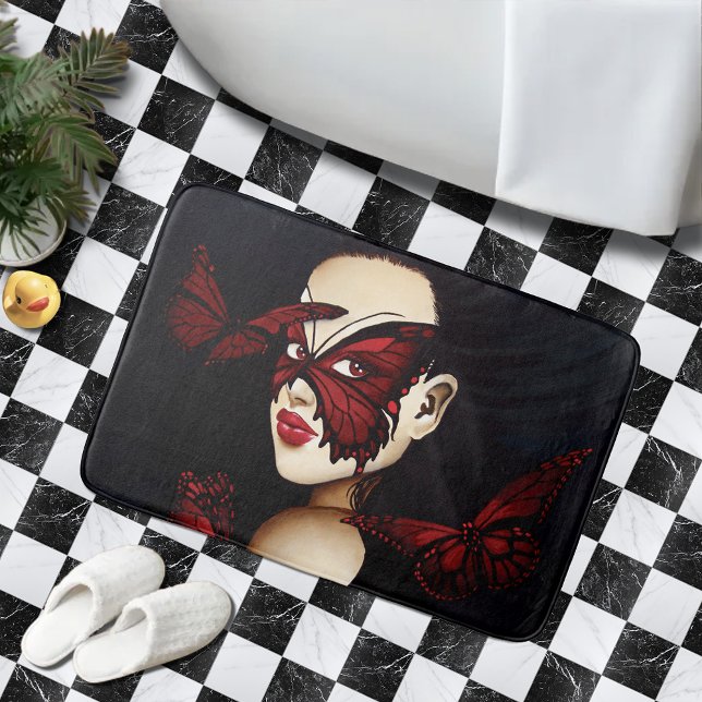 Alfombrilla De Baño Mascarada de mariposa roja (Subido por el creador)