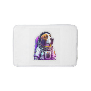 Alfombrilla De Baño Mascota de perro del astronauta